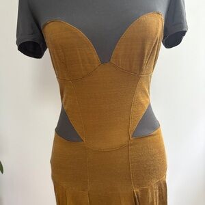 French Connection Dress in Dijon and Gray